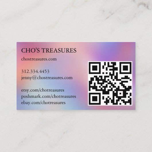 Order THANK YOU Pretty Minimalist Blur Rainbow Visitekaartje (Achterkant)