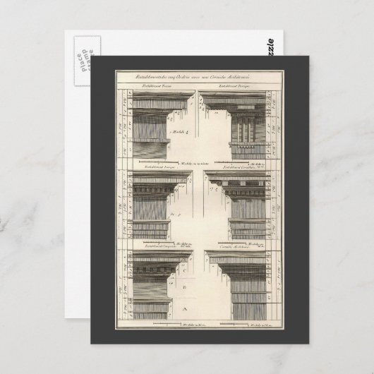 Orders van architectuur, Entablatures Briefkaart (Voorkant / Achterkant)