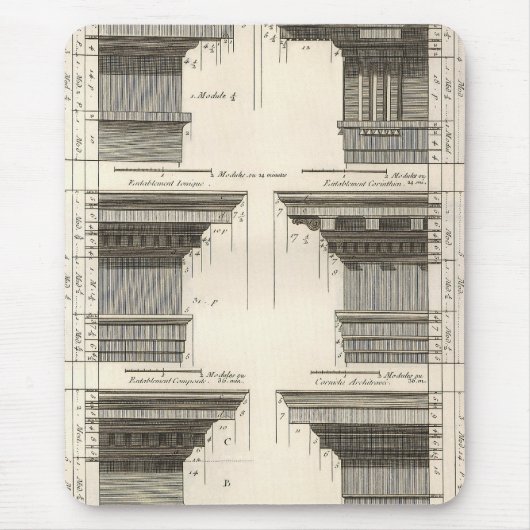 Orders van architectuur, Entablatures Muismat (Voorkant)