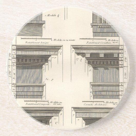 Orders van architectuur,  Entablatures Zandsteen Onderzetter (Voorkant)