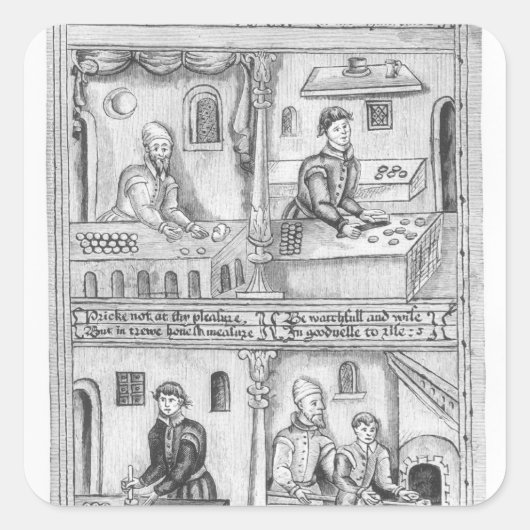 Ordinance de Bakers of York, 1595-1996 Vierkante Sticker (Voorkant)