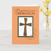 Ordinatie Gefeliciteerd Metallic Cross Kaart (Gele Bloem)