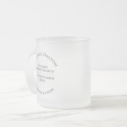 Ordination Frosted Glass Coffee Mok (Voorkant links)