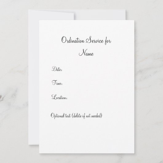 Ordination Uitnodiging (Achterkant)