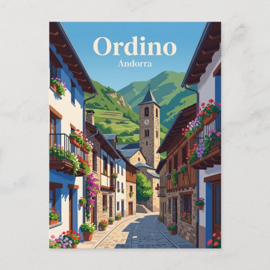 Ordino Andorra Briefkaart (Voorkant)