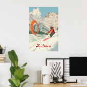 Ordino Arcalis Andorra Ski Resort Reisposter Poster (Thuiskantoor)