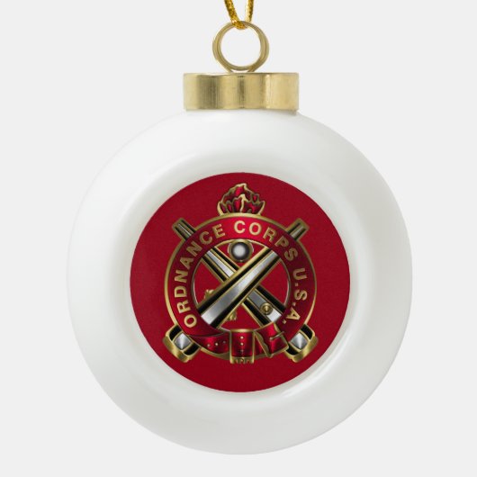 Ordnance Corps Regimental Crest Keramische Bal Ornament (Voorkant)