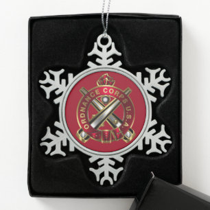 Ordnance Corps Regimental Crest Tin Sneeuwvlok Ornament