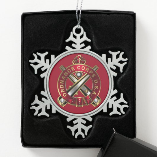 Ordnance Corps Regimental Crest Tin Sneeuwvlok Ornament (Kistje)