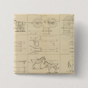 Ordnance, winkels, enz. vierkante button 5,1 cm