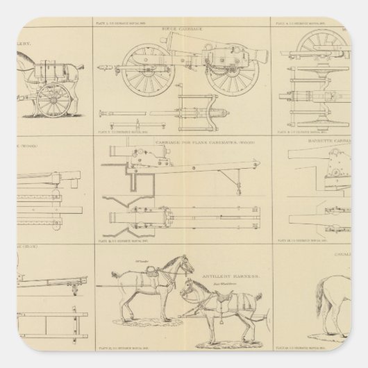 Ordnance, winkels, enz. vierkante sticker (Voorkant)