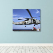 Ordnancemen verbinden transportkabels canvas afdruk (Insitu (Houten vloer))