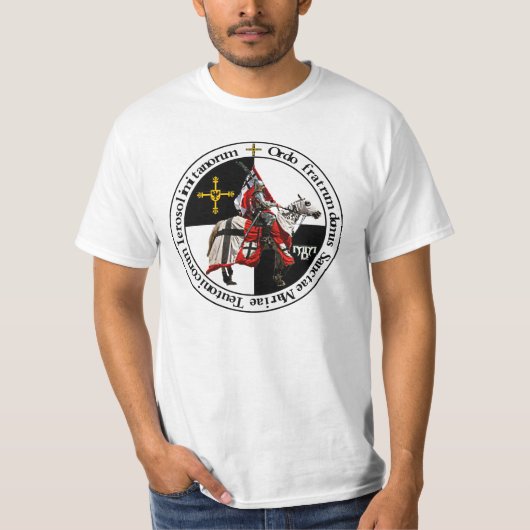 Ordo Teutonicus Shirt mit berittenem Ritter (Voorkant)