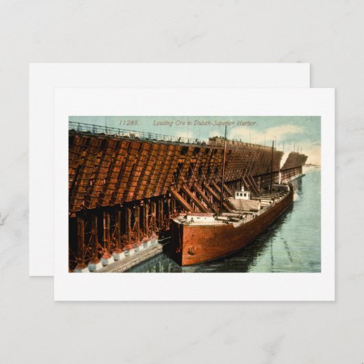 Ore laden in Duluth-Superior Harbour Briefkaart (Voorkant / Achterkant)