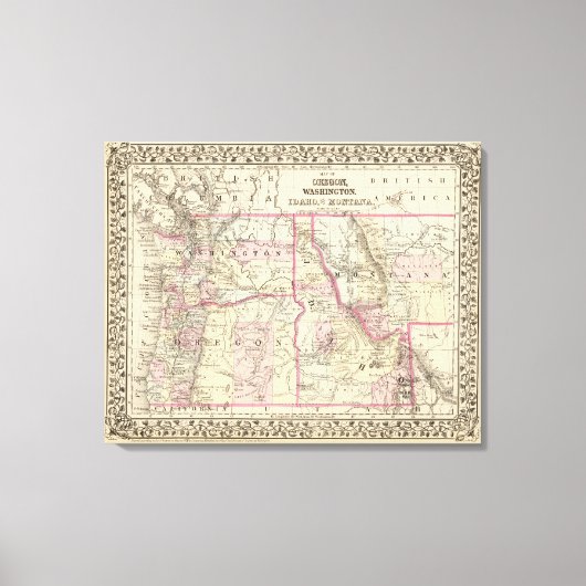 Ore, Wash, Ida, Mont Canvas Afdruk (Voorkant)