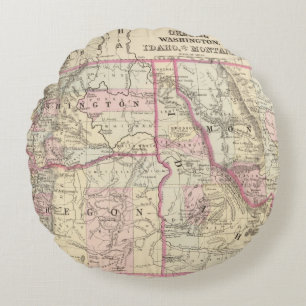 Ore, Wash, Ida, Mont Rond Kussen