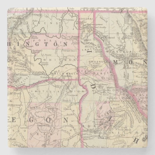 Ore, Wash, Ida, Mont Stenen Onderzetter (Voorkant)