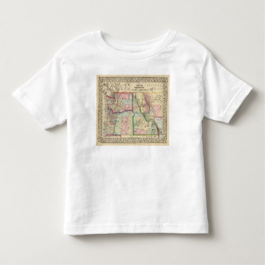 Ore, Wash, Idaho, Mont Map van Mitchell Kinder Shirts (Voorkant)