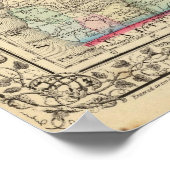 Ore, Wash, Idaho, Mont Map van Mitchell Poster (Hoek)