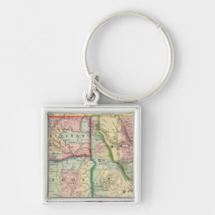 Ore, Wash, Idaho, Mont Map van Mitchell Sleutelhanger