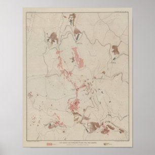 OreBodies en Topografie van MineHill, New Almaden Poster