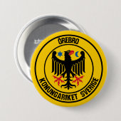 Örebro Round Emblem Ronde Button 7,6 Cm (Voorkant /achterkant)