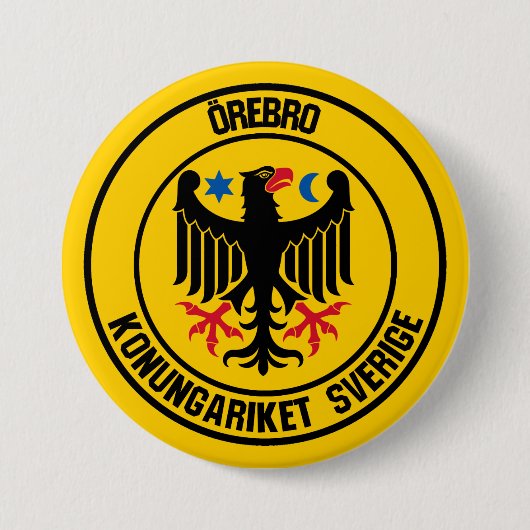 Örebro Round Emblem Ronde Button 7,6 Cm (Voorkant)