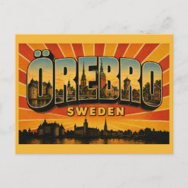 Örebro Zweden Eiland Kasteel Briefkaart