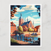 Orebro Zweden vintage reisillustratie Briefkaart (Voorkant)