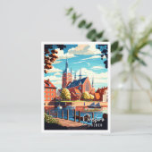 Orebro Zweden vintage reisillustratie Briefkaart (Staand voorkant)