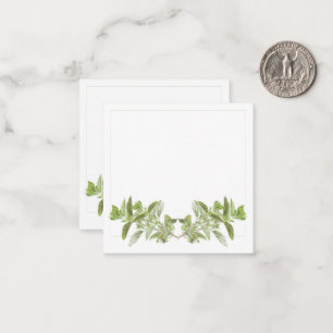 OREGANO 2,5" vierkante platte noot Kaart Notitiekaartje
