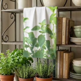 Oregano Kruiden Groene en Witte Keuken Handdoek