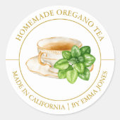 Oregano Tea Modern label (Voorkant)