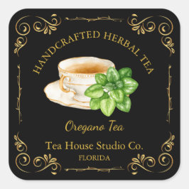  Oregano Tea Square Label