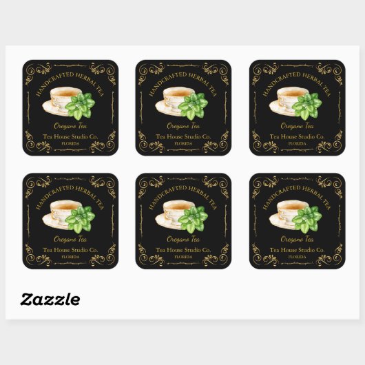  Oregano Tea Square Label (Vel)