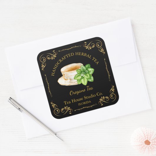 Oregano Tea Square Label (Envelop)