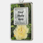 Oregold Yellow Rose Verzilverd Omlijst Ornament (Links)