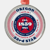 Oregon 33e staat kerstversiering metalen ornament (Voorkant)