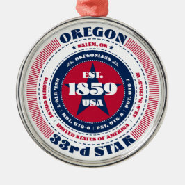 Oregon 33e staat kerstversiering metalen ornament