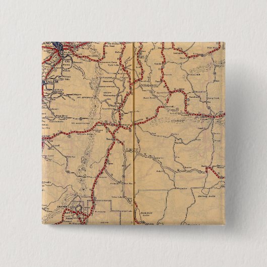 Oregon 4 vierkante button 5,1 cm (Voorkant)
