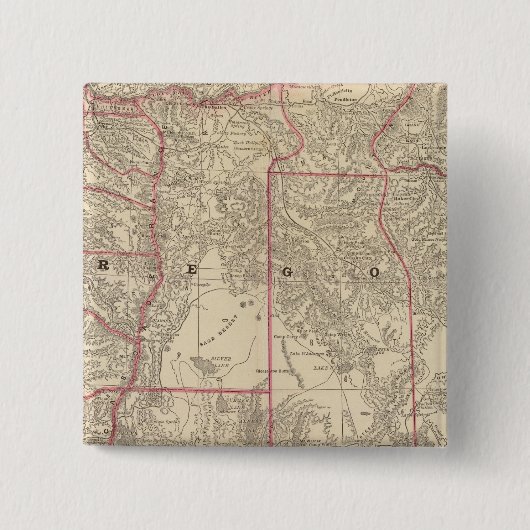 Oregon 6 vierkante button 5,1 cm (Voorkant)