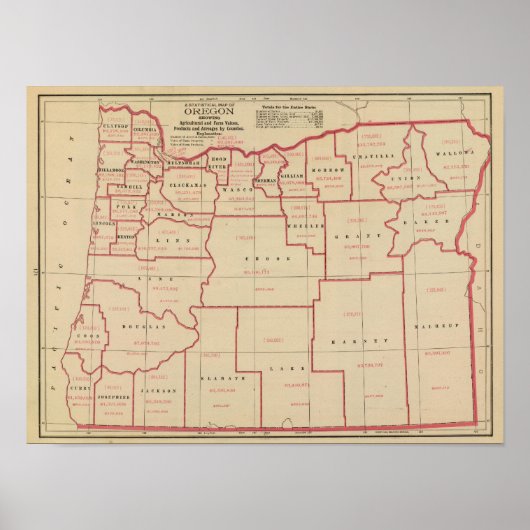 Oregon agric, boerderij values, products, acreaux poster (Voorkant)