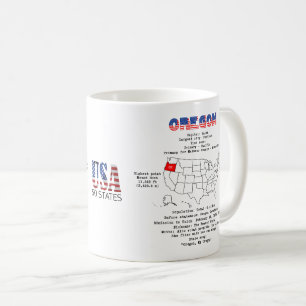 Oregon American state op een kaart en nuttige info Koffiemok