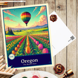 Oregon | Anime Stijl Cel Gearceerde Ansichtkaart Briefkaart
