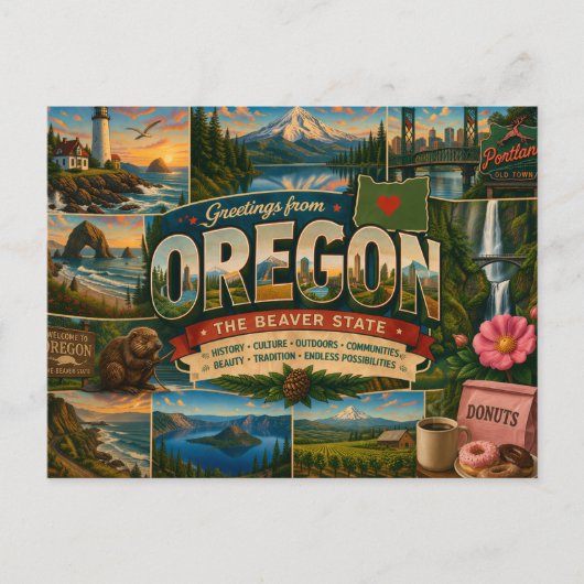 Oregon ansichtkaart briefkaart (Voorkant)