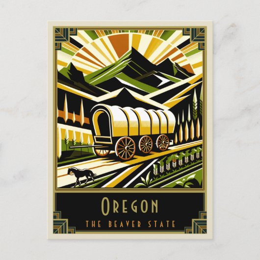 Oregon | Art. Deco Briefkaart (Voorkant)