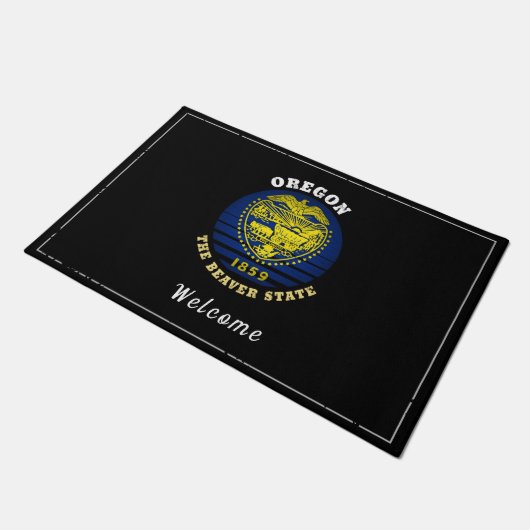 OREGON BEAVER STATE FLAG DEURMAT (Schuin)