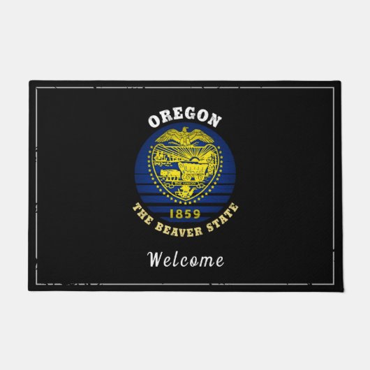 OREGON BEAVER STATE FLAG DEURMAT (Voorkant)