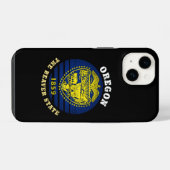 OREGON BEAVER STATE FLAG iPhone HOESJE (Achterkant horizontaal)