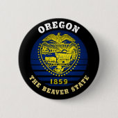 OREGON BEAVER STATE FLAG RONDE BUTTON 5,7 CM (Voorkant)